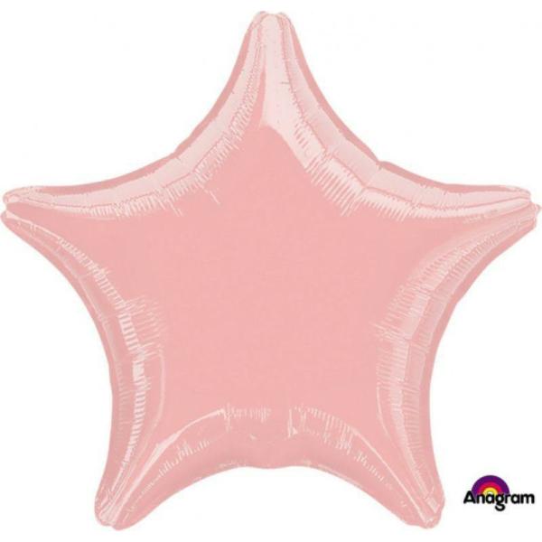 Plain Coloured Foil Balloons | Metallic Pearl Pastel Pink Star Foil Balloon – 45Cm