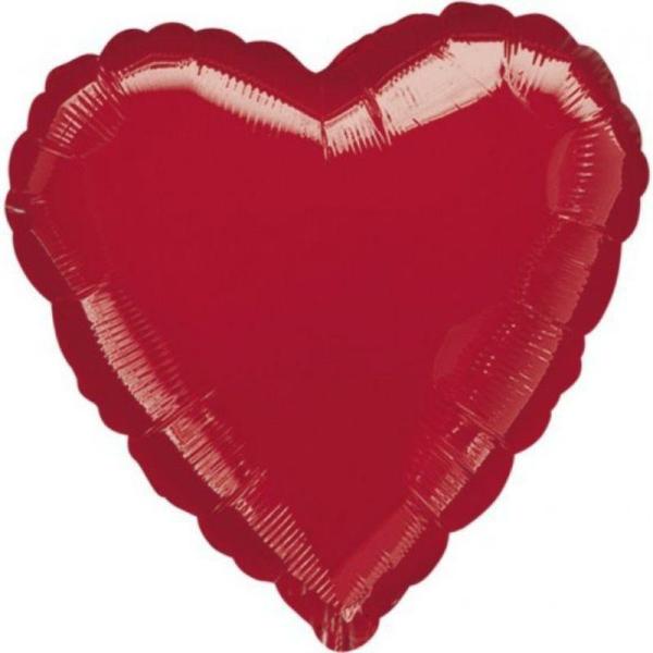 Plain Coloured Foil Balloons | Metallic Red Heart Foil Balloon – 45Cm