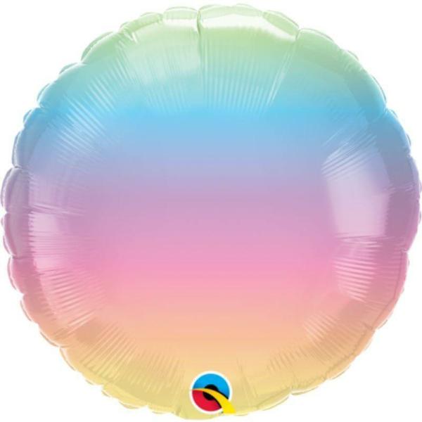 Plain Coloured Foil Balloons | Pastel Ombre Round Foil Balloon – 45Cm