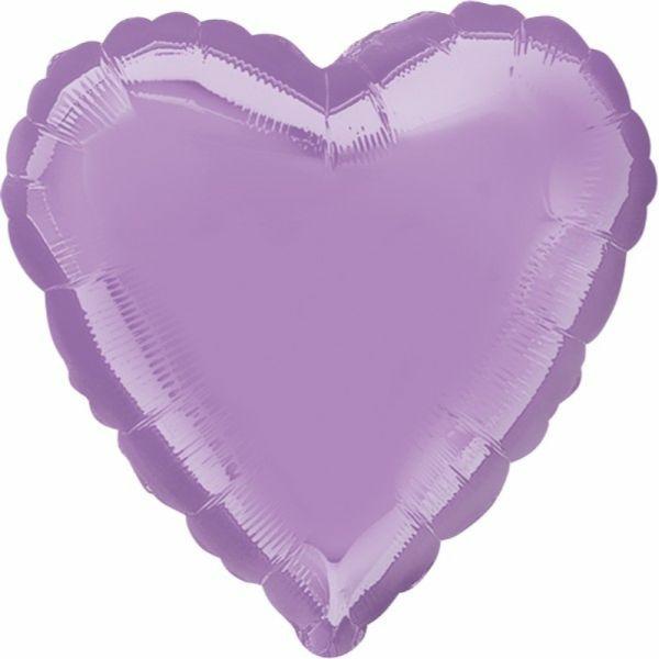 Plain Coloured Foil Balloons | Pearl Lavender Heart Foil Balloon – 45Cm