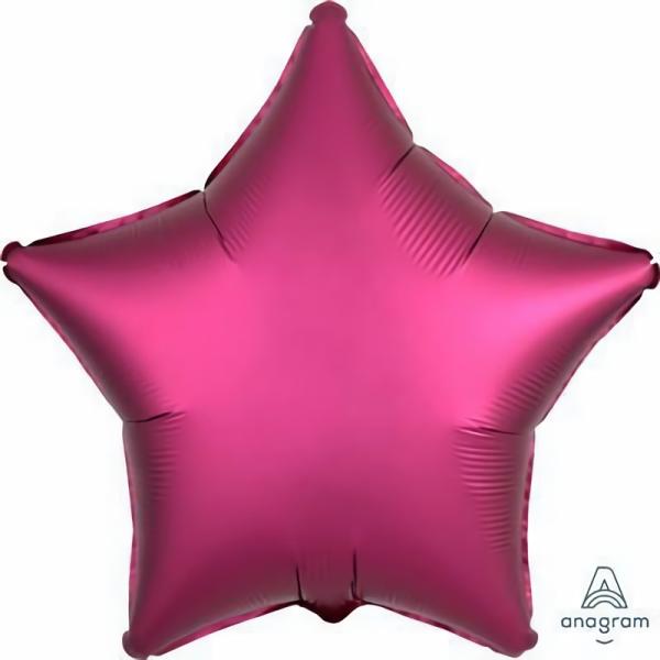 Plain Coloured Foil Balloons | Purple Pomegranate Satin Star Foil Balloon – 45Cm