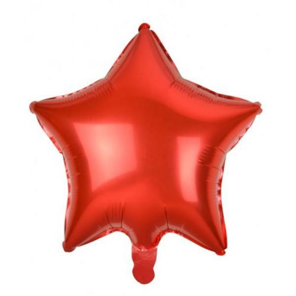 Plain Coloured Foil Balloons | Red Decrotex Star Foil Balloon – 1.8Cm