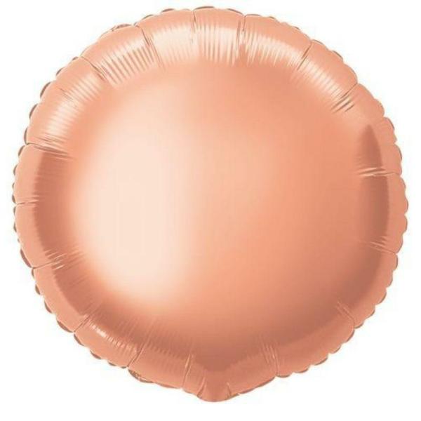 Plain Coloured Foil Balloons | Rose Gold Round Foil Balloon – 45Cm