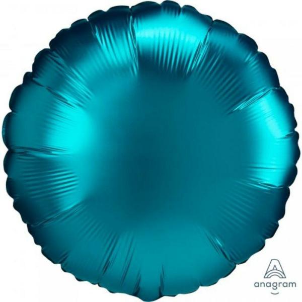 Plain Coloured Foil Balloons | Satin Luxe Aqua Circle Foil Balloon – 45Cm