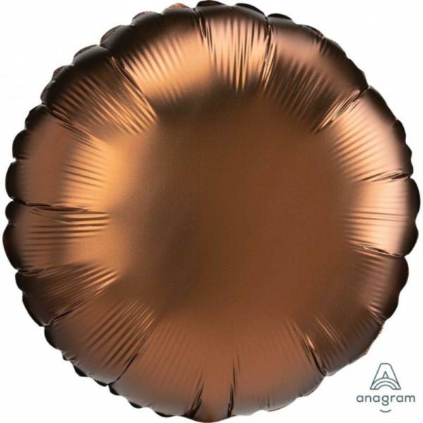 Plain Coloured Foil Balloons | Satin Luxe Cocoa Circle Foil Balloon – 45Cm