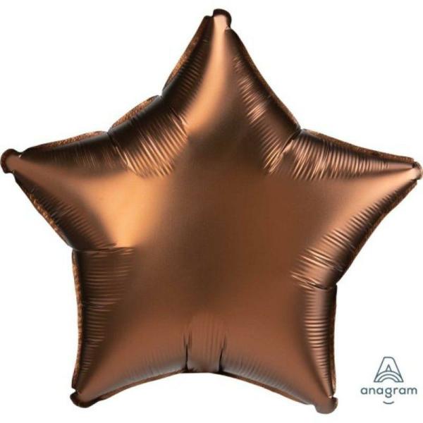 Plain Coloured Foil Balloons | Satin Luxe Cocoa Star Foil Balloon – 45Cm