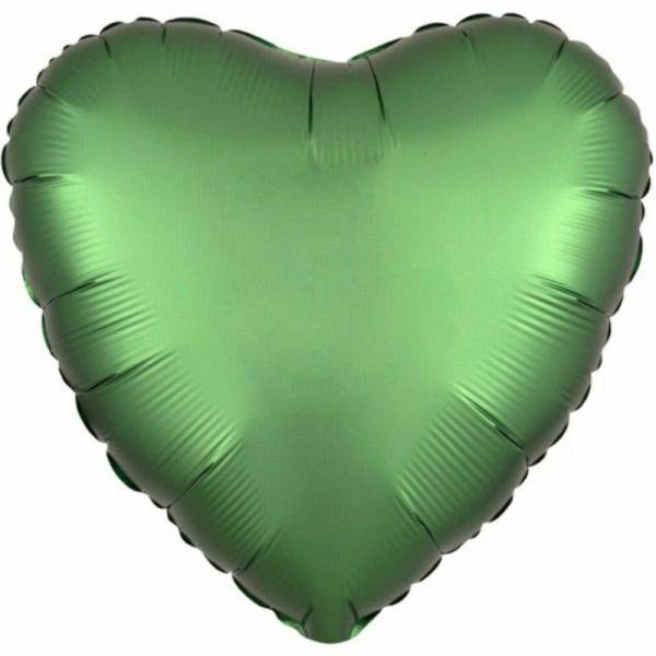 Plain Coloured Foil Balloons | Satin Luxe Emerald Heart Foil Balloon – 45Cm