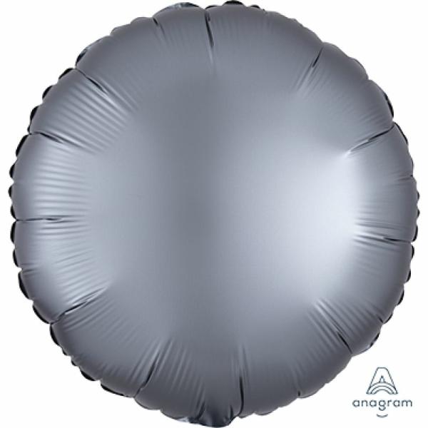 Plain Coloured Foil Balloons | Satin Luxe Graphite Circle Standard Foil Balloon – 45Cm