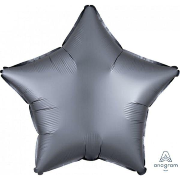 Plain Coloured Foil Balloons | Satin Luxe Graphite Star Foil Balloon – 45Cm