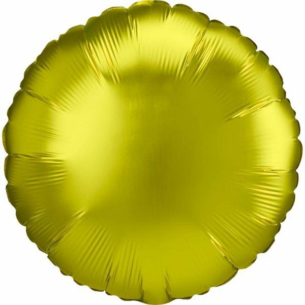 Plain Coloured Foil Balloons | Satin Luxe Lemon Circle Foil Balloon – 45Cm