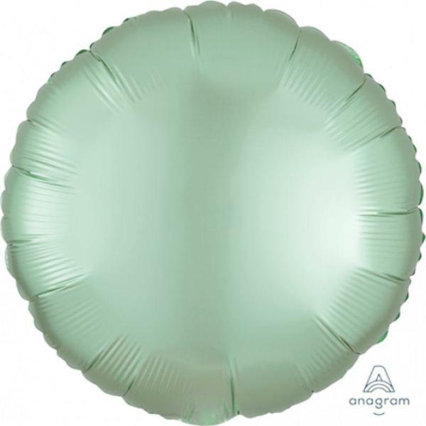 Plain Coloured Foil Balloons | Satin Luxe Mint Green Circle Foil Balloon – 45Cm