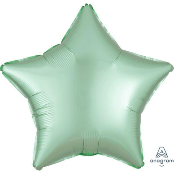 Plain Coloured Foil Balloons | Satin Luxe Mint Green Star Foil Balloon – 45Cm