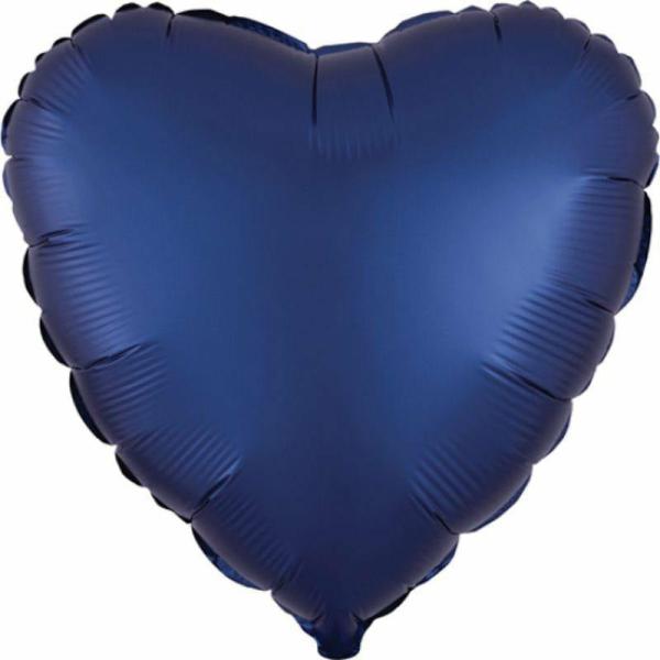 Plain Coloured Foil Balloons | Satin Luxe Navy Heart Foil Balloon – 45Cm