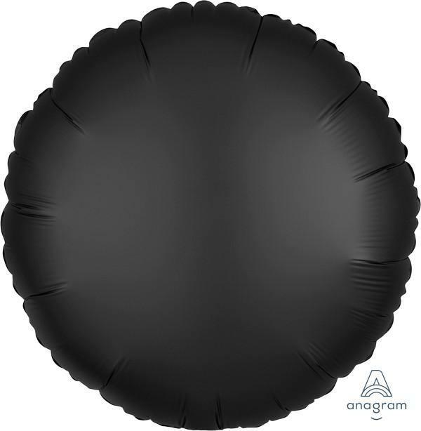 Plain Coloured Foil Balloons | Satin Luxe Onyx Round Foil Balloon – 45Cm