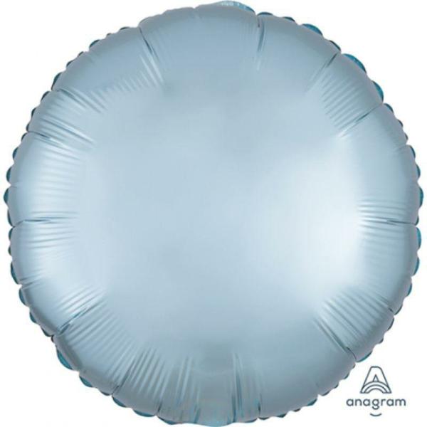 Plain Coloured Foil Balloons | Satin Luxe Pastel Blue Circle Foil Balloon – 45Cm