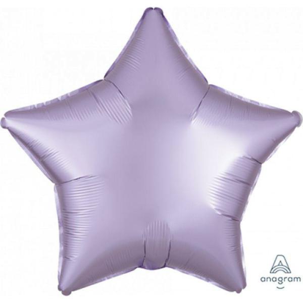 Plain Coloured Foil Balloons | Satin Luxe Pastel Lilac Star Foil Balloon – 45Cm