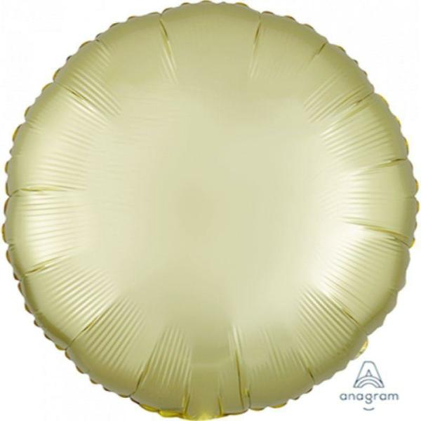 Plain Coloured Foil Balloons | Satin Luxe Pastel Yellow Circle Foil Balloon – 45Cm