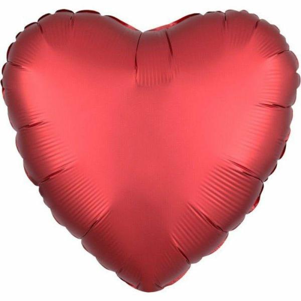 Plain Coloured Foil Balloons | Satin Luxe Sangria Heart Foil Balloon – 45Cm