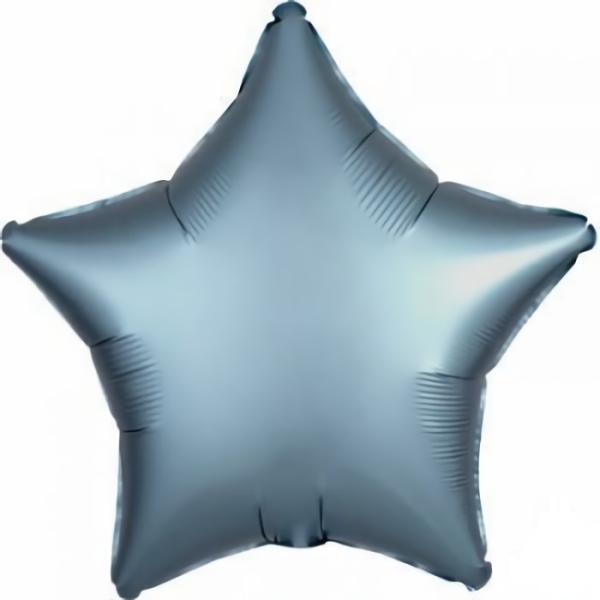 Plain Coloured Foil Balloons | Steel Blue Satin Star Foil Balloon – 45Cm