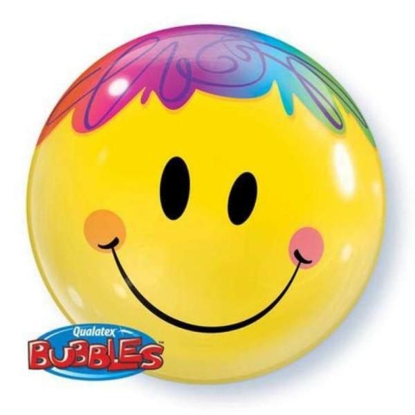 Printed Bubble Balloons | Bright Smile Face Bubble Balloon – 55Cm