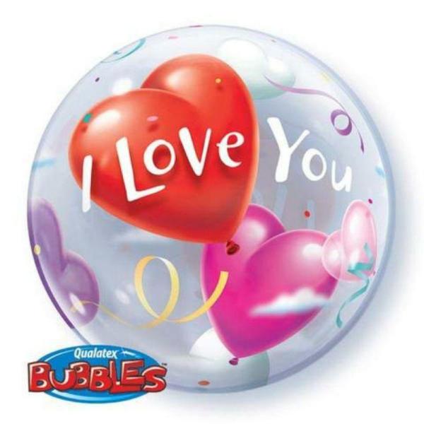 Printed Bubble Balloons | I Love You Heart Balloons Bubble Balloon – 55Cm