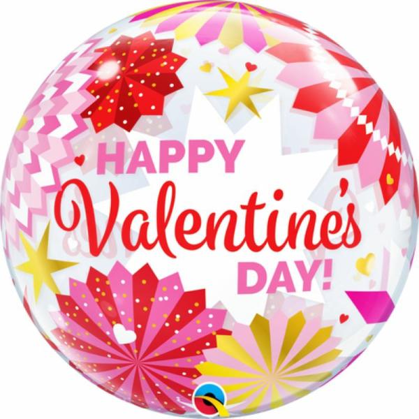 Printed Bubble Balloons | Single Bubble Valentine Day Paper Fan Balloon – 55Cm