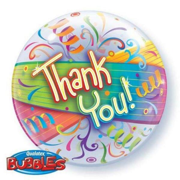 Printed Bubble Balloons | Thank You Streamers Bubble Balloon – 55Cm