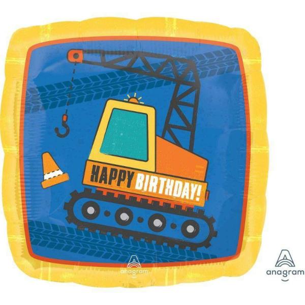 Printed Foil Balloons | Construction Happy Birthday Foil Balloon – 45Cm