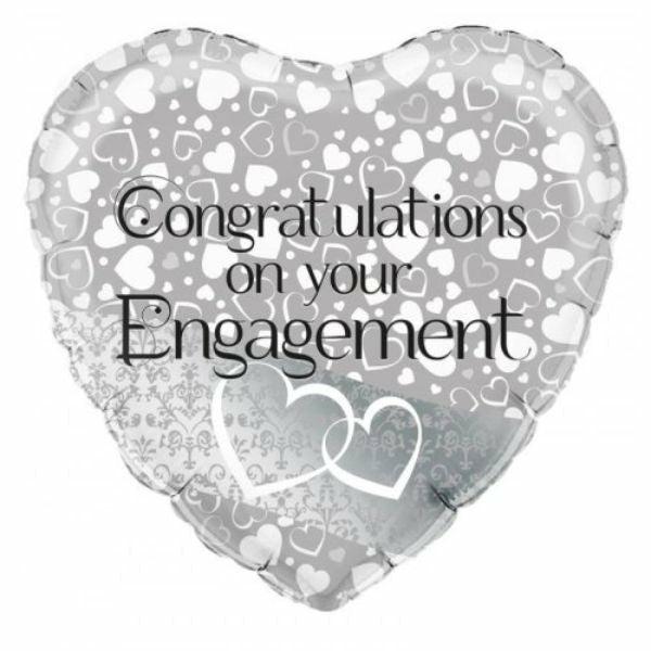 Printed Foil Balloons | Engagement Entwined Hearts Foil Balloon – 46Cm