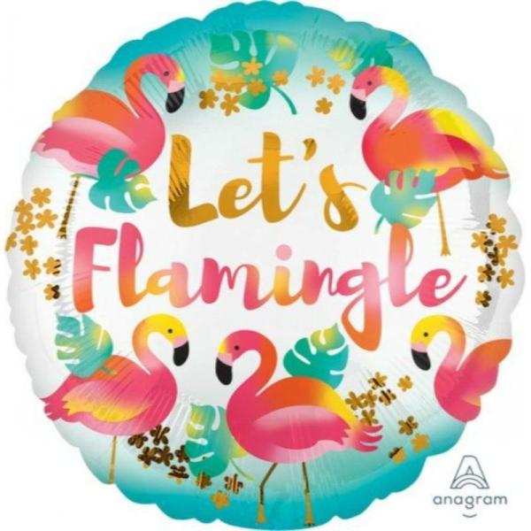 Printed Foil Balloons | Lets Flamingle Foil Balloon – 45Cm