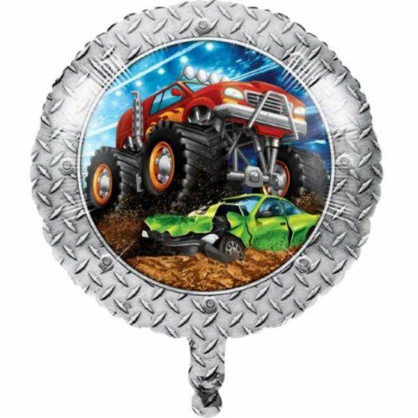 Printed Foil Balloons | Metallic Monster Truck Rally Foil Balloon – 45.72Cm