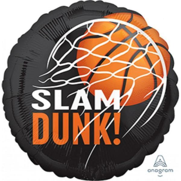 Printed Foil Balloons | Nothing But Net Slam Dunk Basketball Foil Balloon – 45Cm