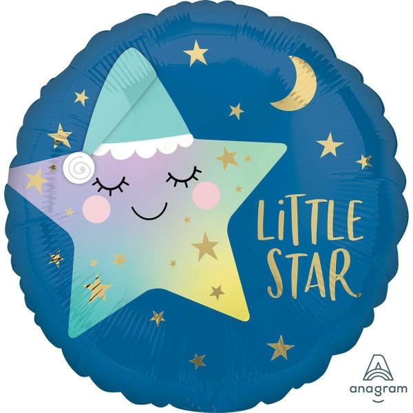 Printed Foil Balloons | Sleepy Little Star Round Foil Balloon – 45Cm