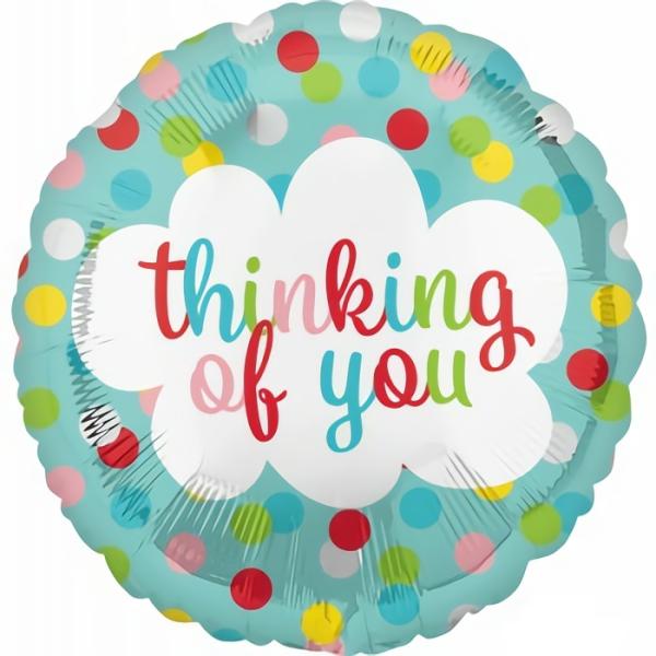 Printed Foil Balloons | Thinking Of You Dotted Foil Balloon – 45Cm