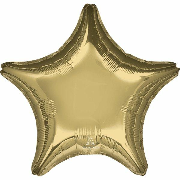 Printed Foil Balloons | White Gold Star Standard Foil Balloon – 45Cm