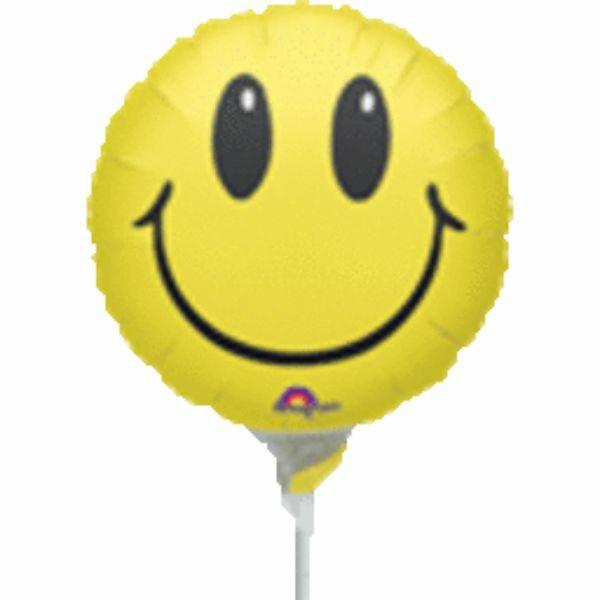 Printed Foil Balloons | Yellow Smile Face Foil Balloon – 22.86Cm