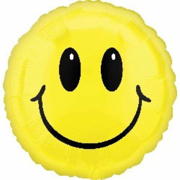 Printed Foil Balloons | Yellow Smiley Face Standard Foil Balloon – 45Cm