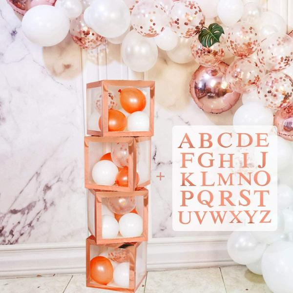 Rose Gold Balloon Box & Letters | Metallic Rose Gold Letter H For Balloon Box – 14Cm