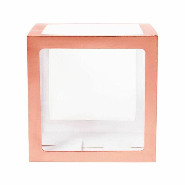 Rose Gold Balloon Box & Letters | Rose Gold Balloon Box – 30Cm X 30Cm X 30Cm