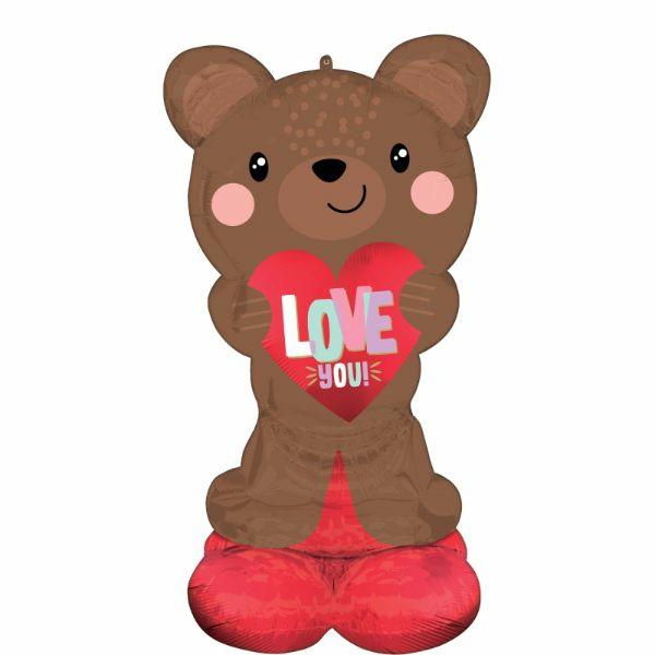 Special Occasion Foil Balloons | Airloonz Satin Brown Love You Bear Foil Lballoon – 68Cm X 124Cm