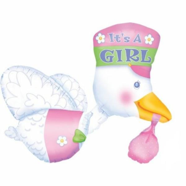 Special Occasion Foil Balloons | Bundle Of Joy Stork Foil Balloon – 58Cm X 81Cm