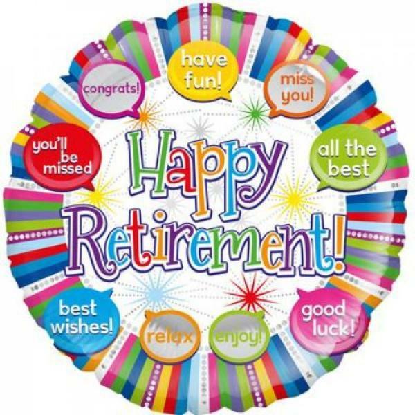 Special Occasion Foil Balloons | Colourful Round Happy Retirement Foil Balloon – 45Cm