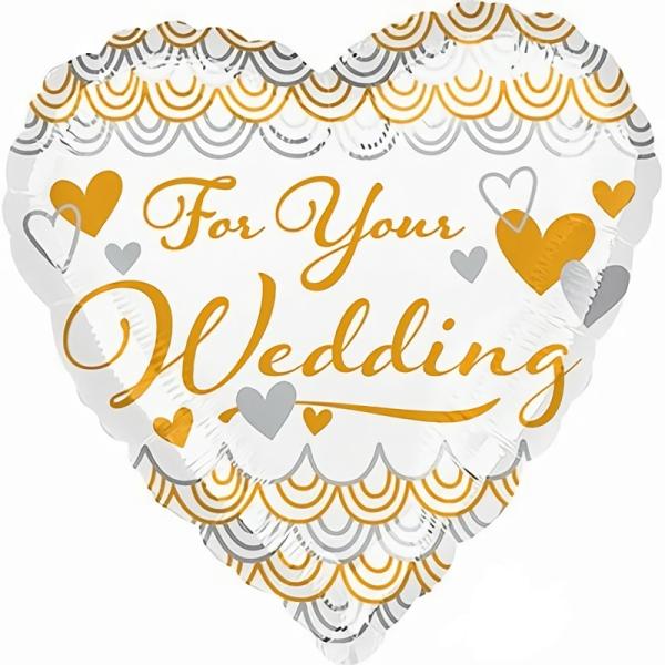 Special Occasion Foil Balloons | For Your Wedding Heart Gold & Silver Foil Balloon – 45Cm