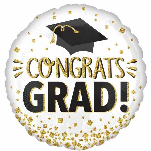 Special Occasion Foil Balloons | Gold Glitter Standard Congrats Graduation Foil Balloon – 45Cm