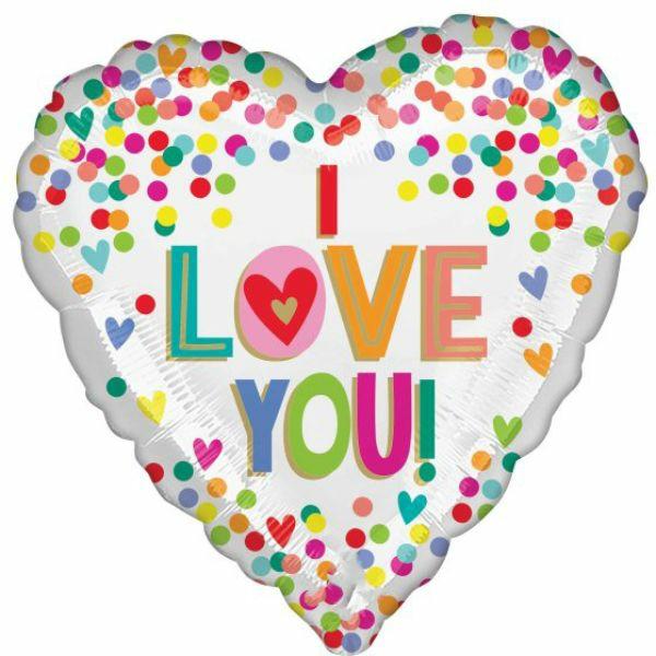 Special Occasion Foil Balloons | I Love You Rainbow Dots Foil Balloon – 45Cm