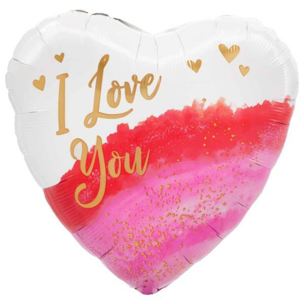 Special Occasion Foil Balloons | Jumbo Watercolour Love Heart Shape Foil Balloon – 71Cm