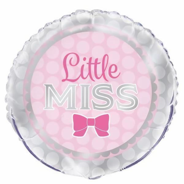 Special Occasion Foil Balloons | Little Miss Pink Bow Foil Balloon – 45Cm