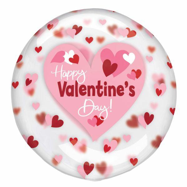 Special Occasion Foil Balloons | Printed Clearz Happy Valentines Day Playful Hearts Stretchy Balloon – Inflates To 45 – 50Cm