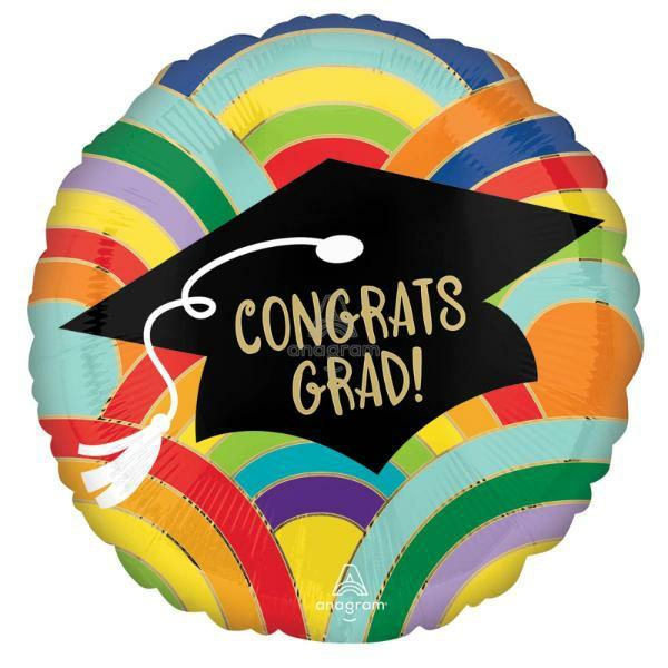 Special Occasion Foil Balloons | Rainbows Round Congrats Grad Foil Balloon – 45Cm