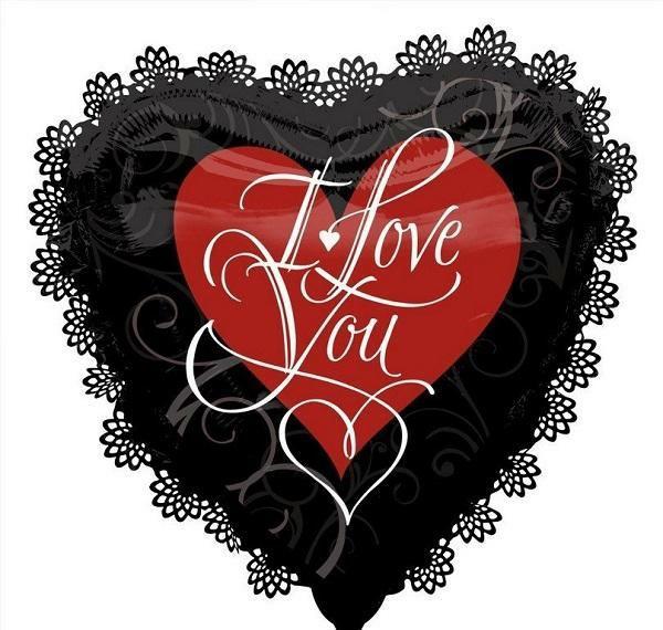 Special Occasion Foil Balloons | Red & Black I Love You Foil Balloon